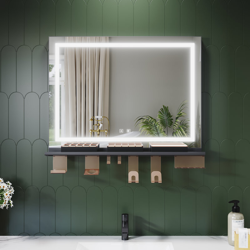 W H Wall Frameless Medicine Cabinet Mirror, 60 cm H x 80 cm W
