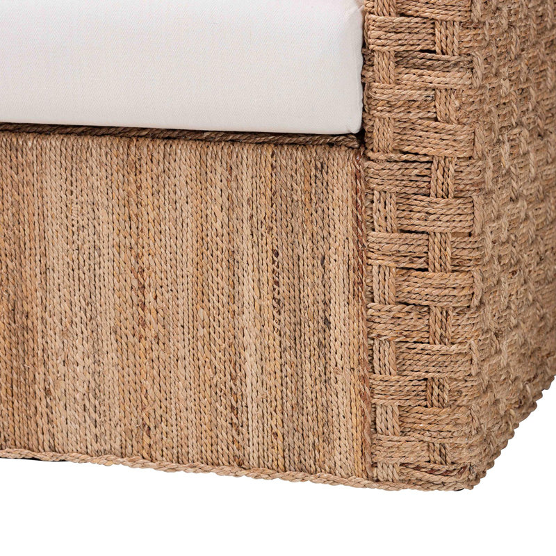 Bali & Pari Rhinos Bohemian Light Brown Seagrass Tuxedo Arm Chair