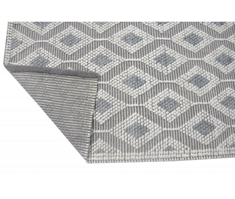 Ivory Diamond Trellis Modern Area Rug, Rectangle 5' x 7'