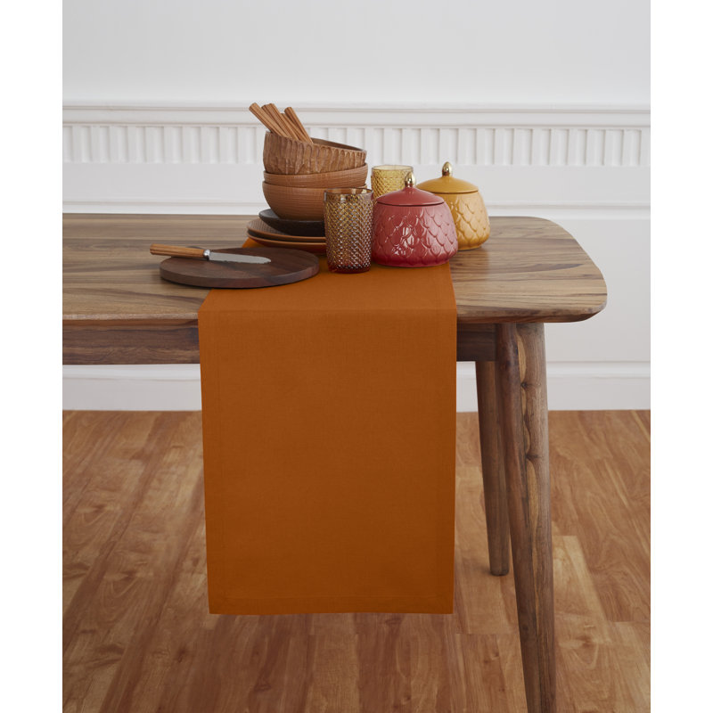 Dru - Cotton Linen Table Runner, 108" x 14", Cinnamon