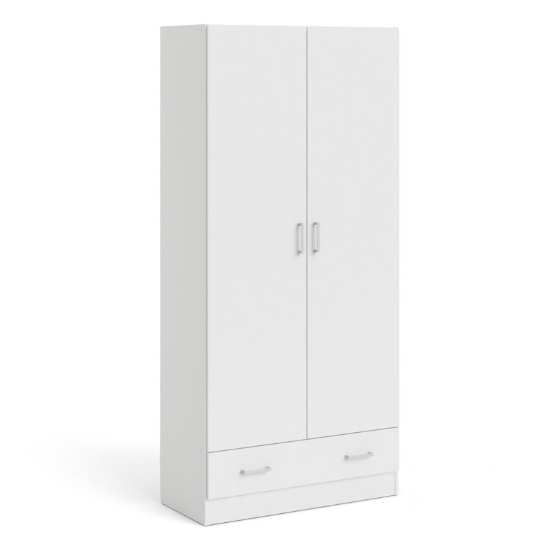 Mateah 2 Door Manufactured Wood Wardrobe, White