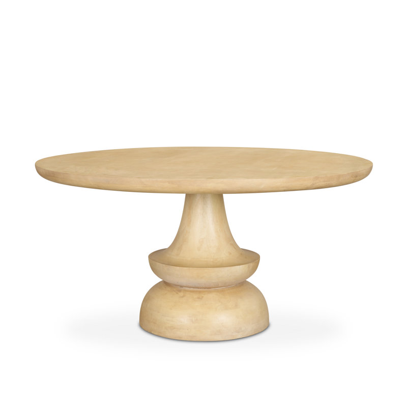 Ab Round Solid Wood Dining Table, Brown