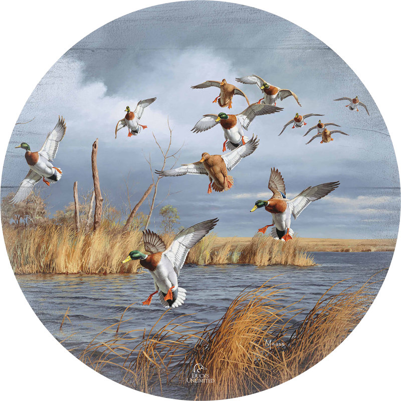 Alerte aux têtes vertes, panneau mural rond en bois de 53 cm (21 po)