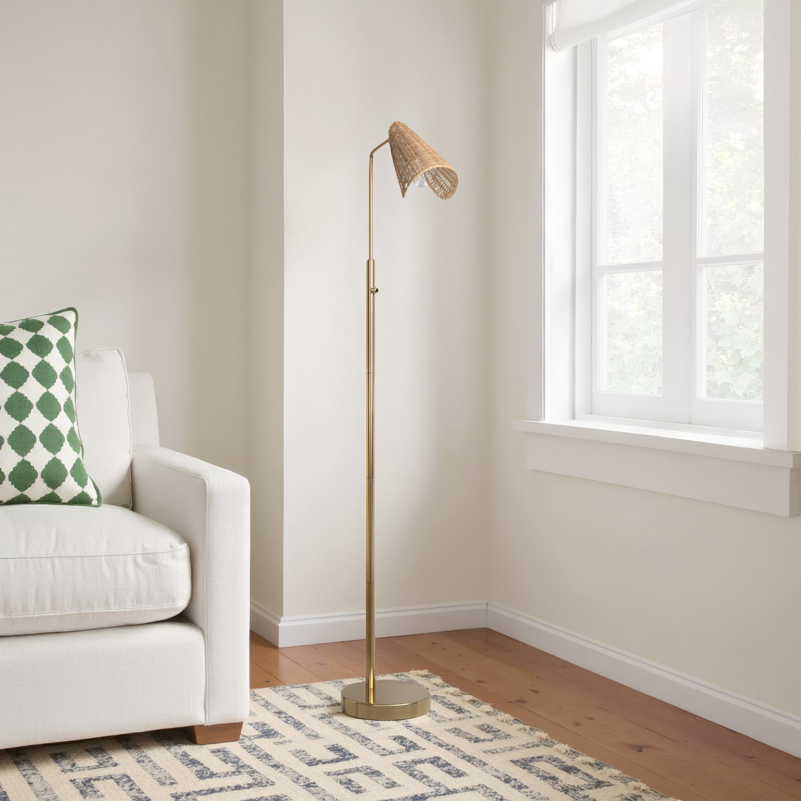 Pilsen 58'' Floor Lamp, Antique Brass