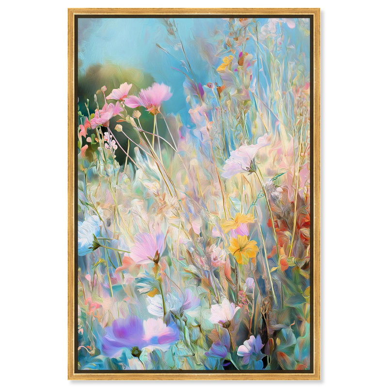 Toile Cosmos Cascade par Art Remedy, Cadre flottant, H 16 po x l 11 po, Noir