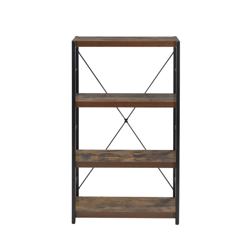 Bob Weathered Oak & Black Finish Bookshelf