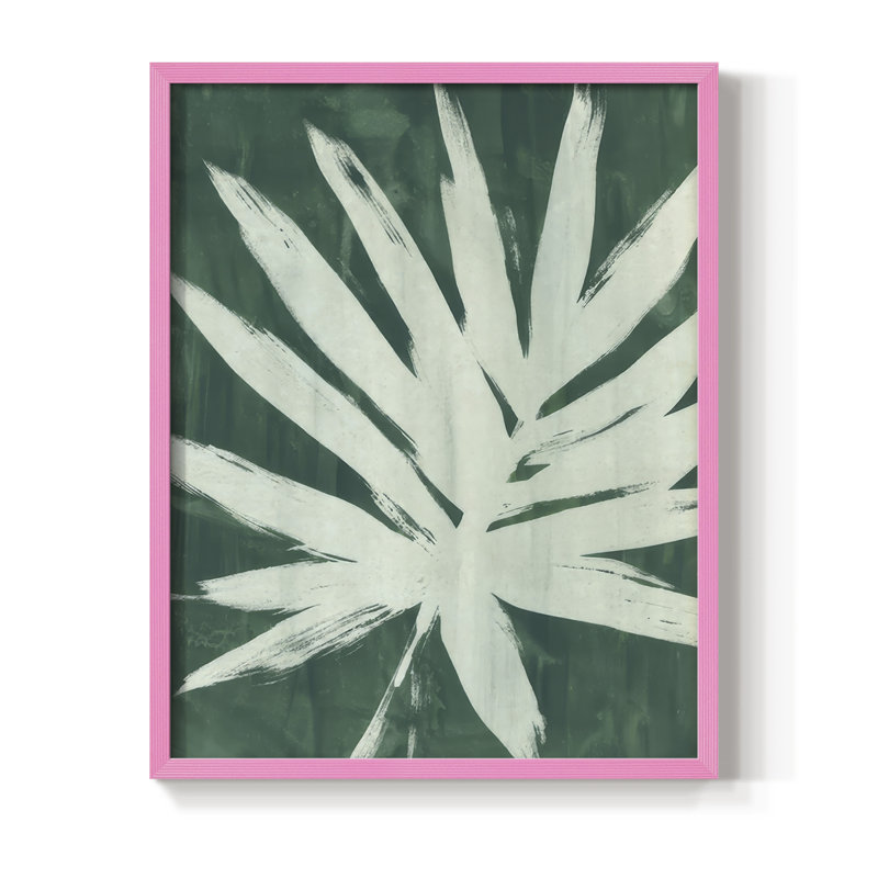 «Water Palm Fossil IV», reproduction encadrée - bois massif, H 11 po x l 9 po, Rose