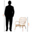 Chaise avec accoudoirs en rotin brun Bejof de style bohémien, H 33,19 po x l 28,38 po x P 30,83 po