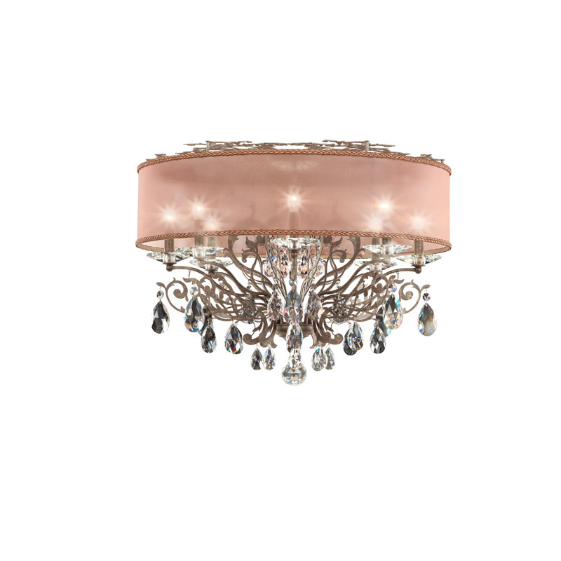 Filigrae 8 - Light Flush Mount, Bronze, French Gold, Heritage Clear Crystal