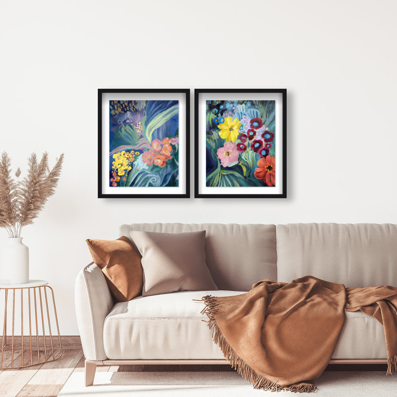 Spring Motion Set Set by Oliver Gal, 75"H x 63"W, Black Shadowbox