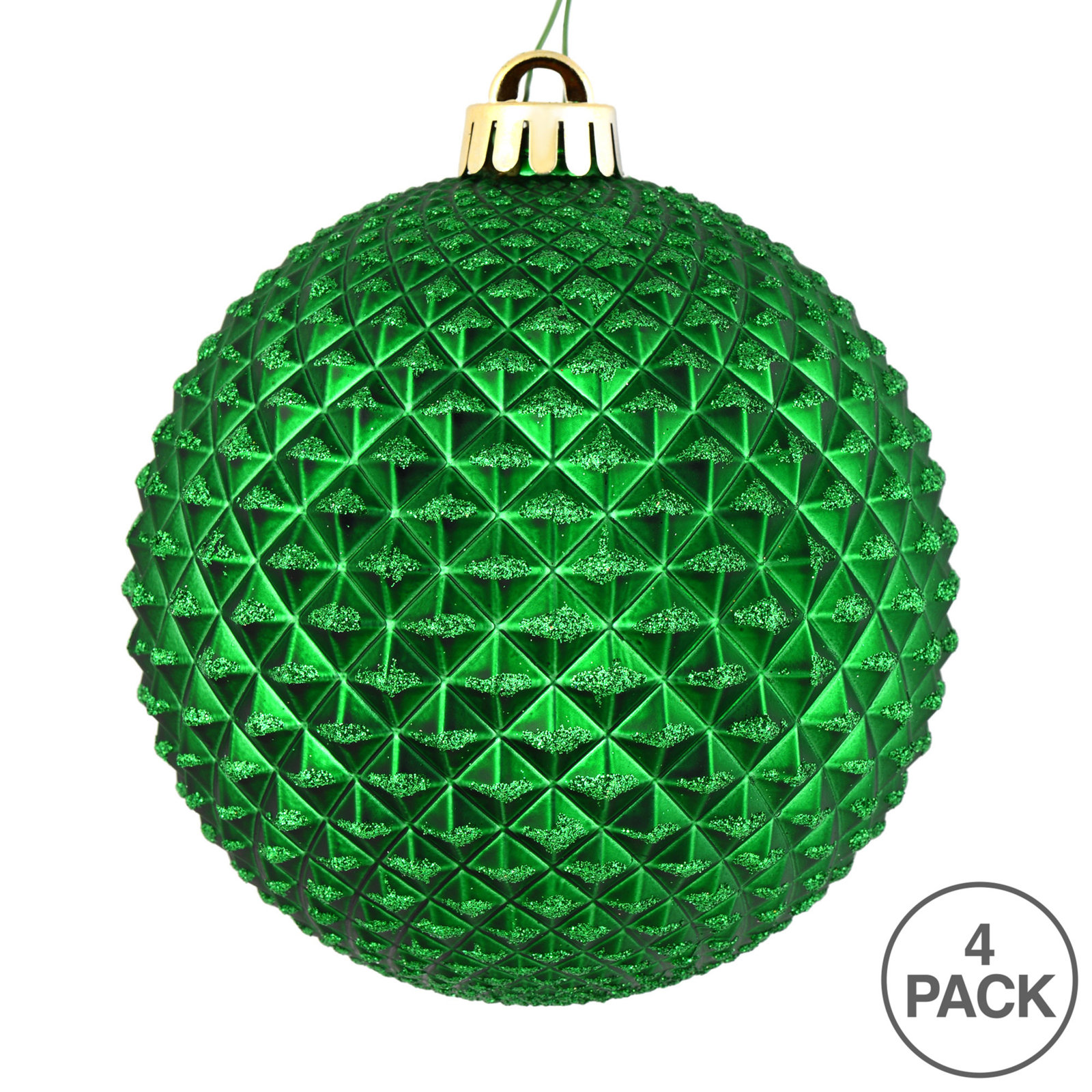 Durian Glitter Ball Ornament, Green