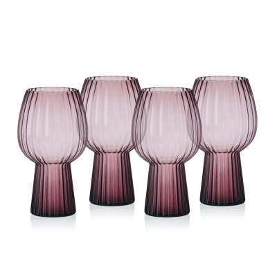 Mikasa Phoebe Optic Goblet Beer Glasses, Set Of 4, 19 Ounce