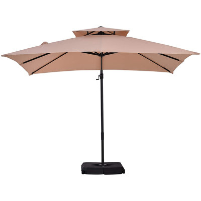 Sheila 268cm X 268cm Rectangular Cantilever Parasol with Crank Lift , Counter Weights Included