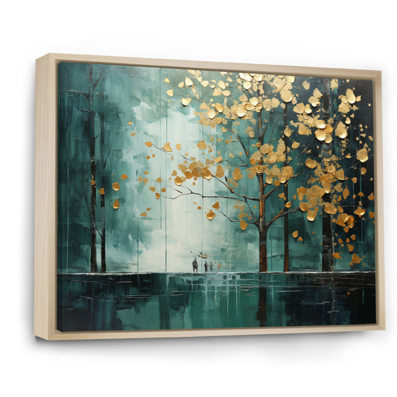 Auvent émeraude Bold Forest I - impression, H 30 po x l 40 po x P 1,5 po, Cadre naturel flottant