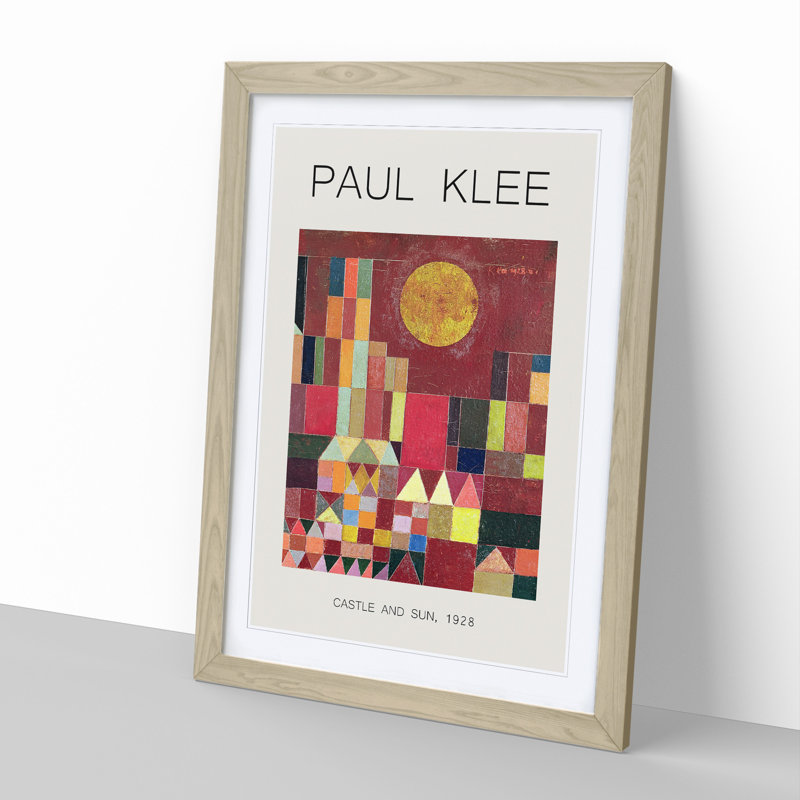 Slot Og Sol by Paul Klee - Picture Frame Painting, Oak, 65cm H x 48cm W x 2cm D