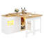 Extendable Sideboard & Dining Table Combo with LED Lighting, 4 Drawers, Glass Display Cabinet & Storage