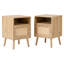 Table de chevet avec tablette ouverte et porte (ensemble de 2)