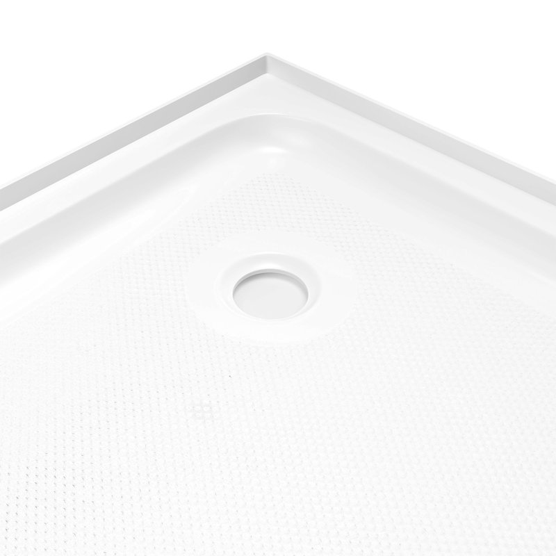 Ensemble de douche de coin rond en or brossé L 40 po x l 40 po x H 72,83 po Breeze