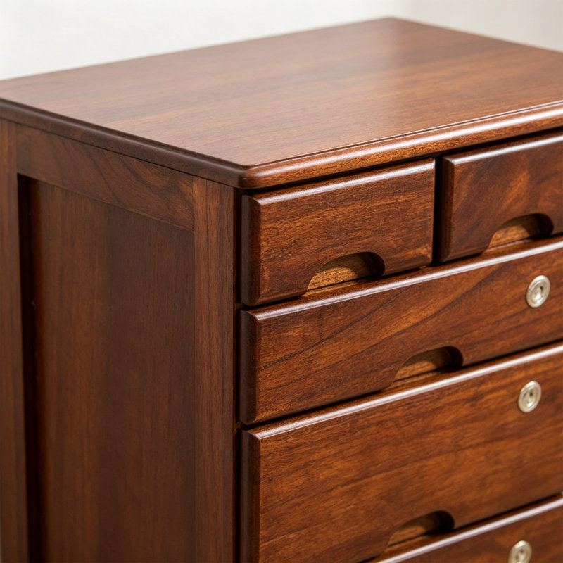 Classeur simple en bois massif brun avec serrure