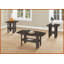 Ensemble de table basse transitionnelle en stratifié brun - ensemble de salon 3 pièces avec tablettes et amp; Bords arrondis Kid-Pet Safe-1695653331