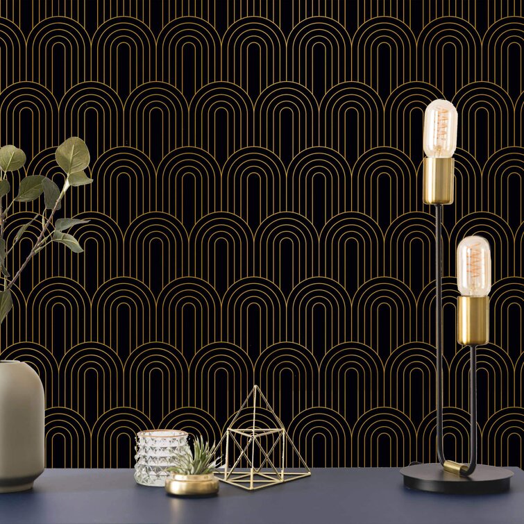 Gold fountain fan motif art deco Pattern Wallpaper for Walls | The Vesper,  Art Deco Wallpaper - valleyresorts.co.uk