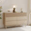 Commode 7 tiroirs couleur bois naturel pour chambre à coucher, commode avec rangement, meuble télé en bois pour le salon avec tiroirs sans tirette-2145081563