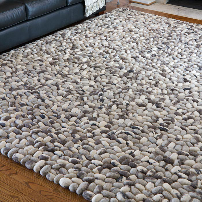 Tapis gris en laine tissé à la main Bartletto, Rectangle 3 pi 6 po x 5 pi 6 po
