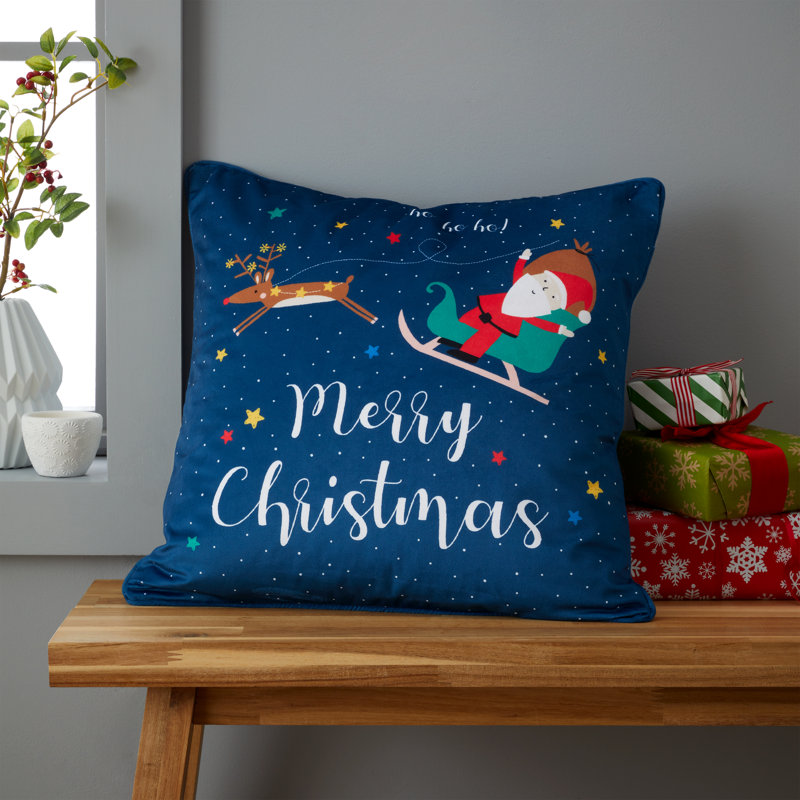 Santa's Christmas Wonderland Soft 45x45cm Cushion with inner