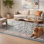 Tapis Thicket moderne à rayures effet pinceau, coloris turquoise, beige, gris, brun et blanc, lavable à la machine, antidérapant, à poils courts, idéal pour l'intérieur et l'extérieur, adapté aux animaux domestiques, pour salon, chambre, salle à manger, entrée, couloir, bureau.-955336380