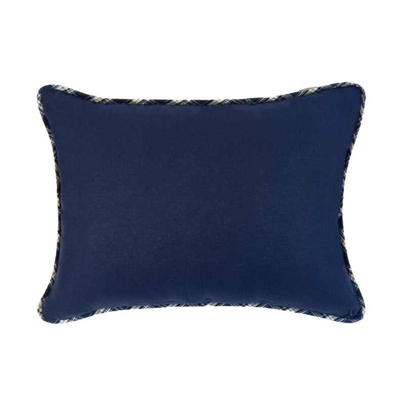 Checkerboard Indigo Cotton King Quilt Set with Shams