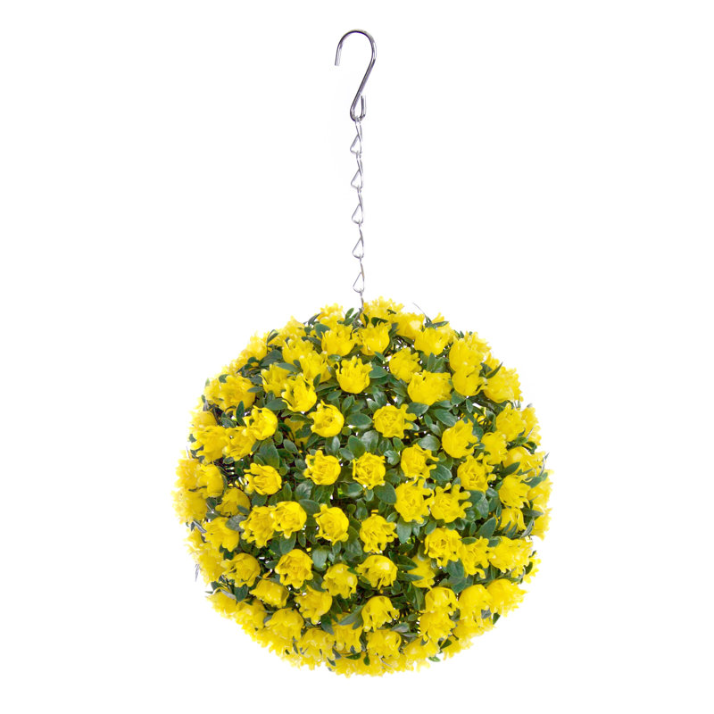Faux Plant, Yellow, 23cm H x 23cm W x 23cm D