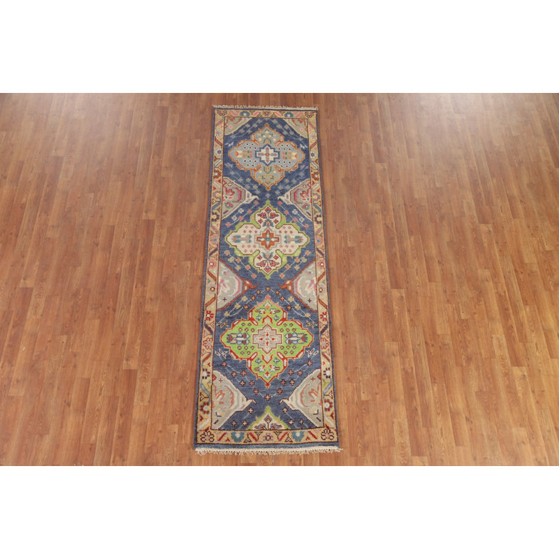 Tapis de couloir oriental bleu 3x8