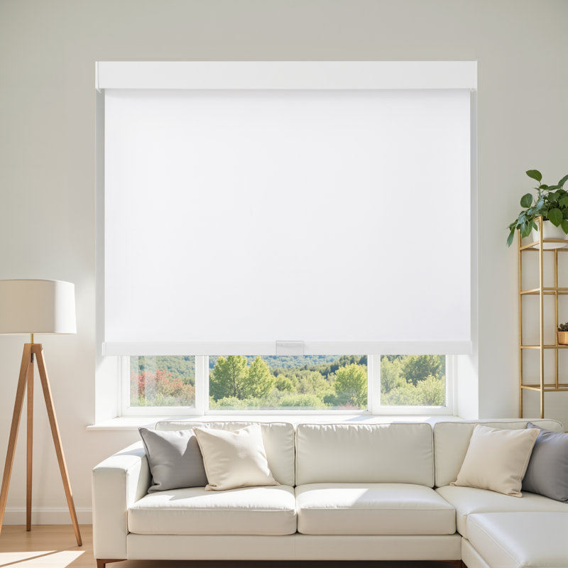  Rideaux occultants sans cordon avec cantonnière pour fenêtre, arrêt automatique, tissu isolant thermique, protection contre les rayons UV, stores tissés naturels pour vous