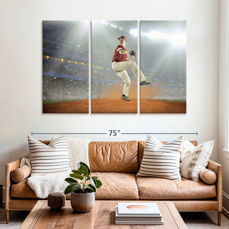 Sireci Baseball Pitcher Stance, 42" H x 65" W