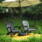 HDPE Folding Adirondack Chair with Cup Holder - Black-1371452897