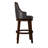Bar Height Chair, Set of 2, Dark Brown Faux Leather, Wood Legs-102057919