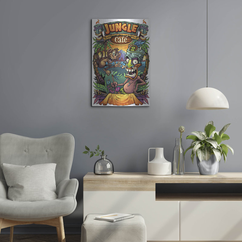 «JungleCafe Amazon» par Flyland Designs, art mural en métal, H 24 po x l 16 po