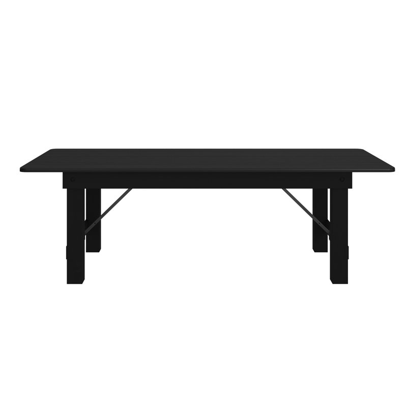 Table de salle à manger Dejon, H 30 po x L 96 po x l 40 po, Noir, noir, noir, noir