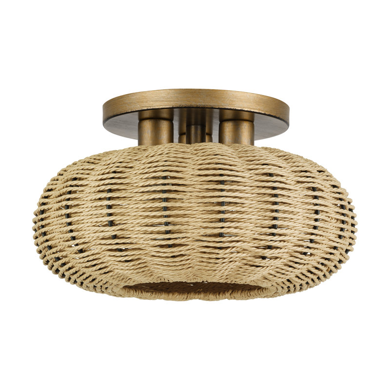 Grande lampe semi-encastrée 3 lumières Amileigh, H 8 po x l 14 po x P 14 po