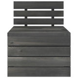 Union Rustic Garden Pallet Middle Sofa Solid Pinewood Dark Grey