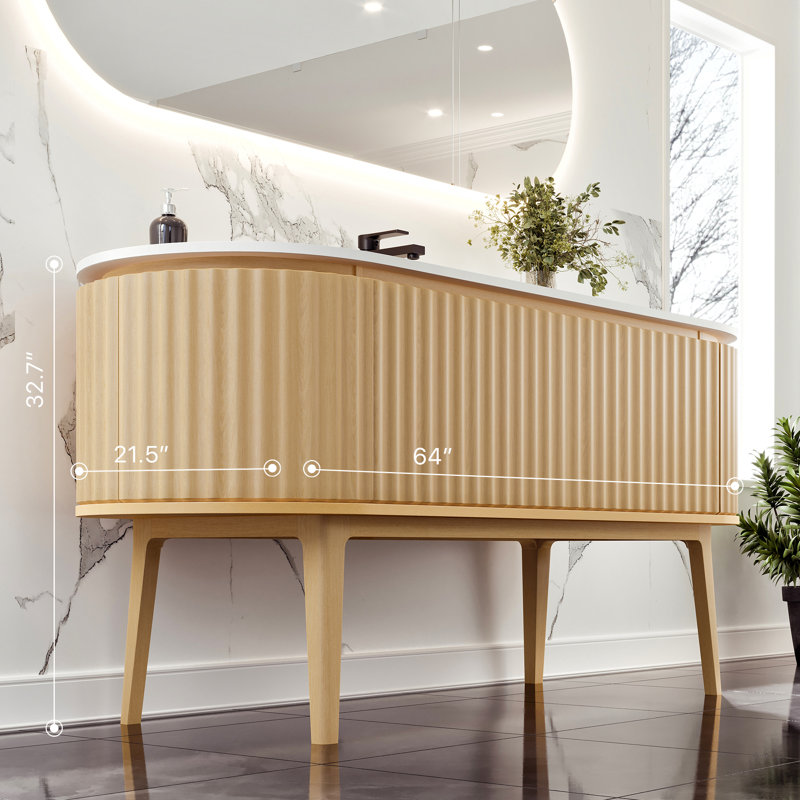 Meuble-lavabo simple 64 po avec plateau Haven