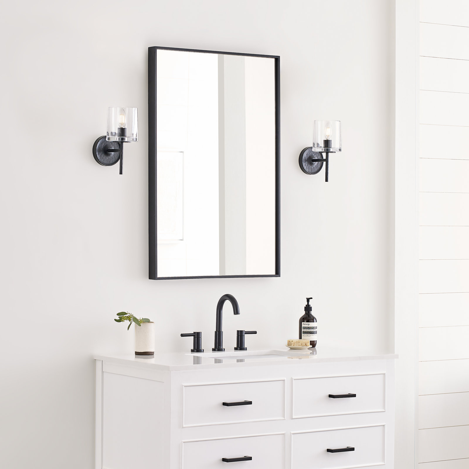 Marietta Single Light Glass Dimmable Armed Sconce