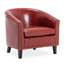 Fauteuil demi-tonneau Cohmer de 28,74 po de large, fauteuil club en similicuir rembourré avec garniture cloutée dorée Cohmer-1517470774