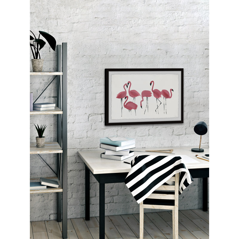 «Flamingo Art», reproduction encadrée, H 24 po x l 36 po x P 1,5 po