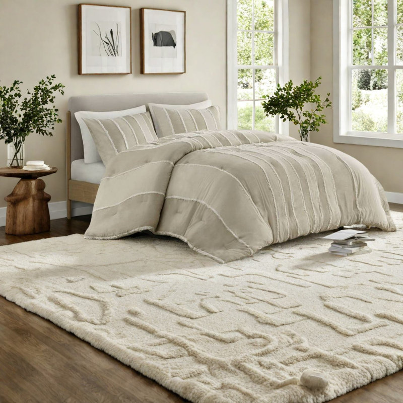 Ensembles de literie très confortables en coton, style rayé moderne pour la maison
