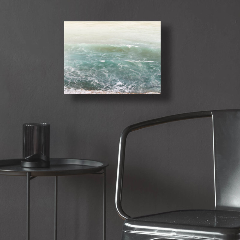 Art mural en verre épique «White Oceans 4» par Ian Winistanley, H 12 po x l 16 po x P 0,13 po