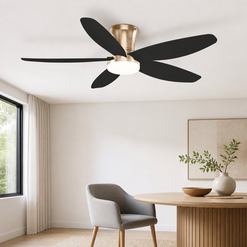 Ventilateur de plafond encastré à profil bas 36/42/48 po avec lumière et télécommande, silencieux, facile à installer