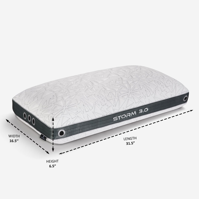 Oreiller Bedgear Storm Performance Cooling - Oreiller pour toutes les positions de sommeil, 3.0, Très grand lit, Ferme-médium
