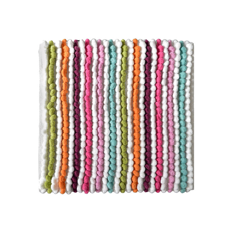 Kupar Chunky Bobble Square Bath Mat, Multi Bright