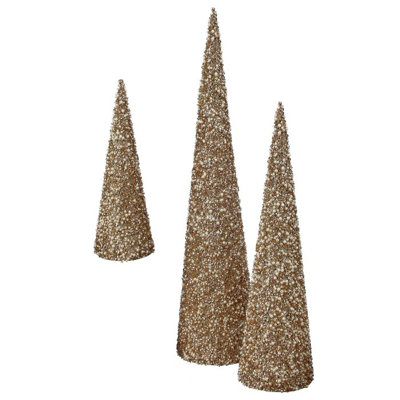 Ensemble 3 pièces d'arbre à cône scintillant